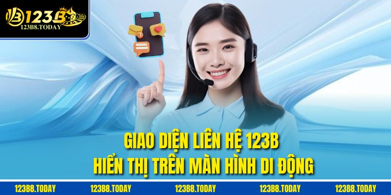 Giao diện liên hệ 123B hiển thị trên màn hình di động